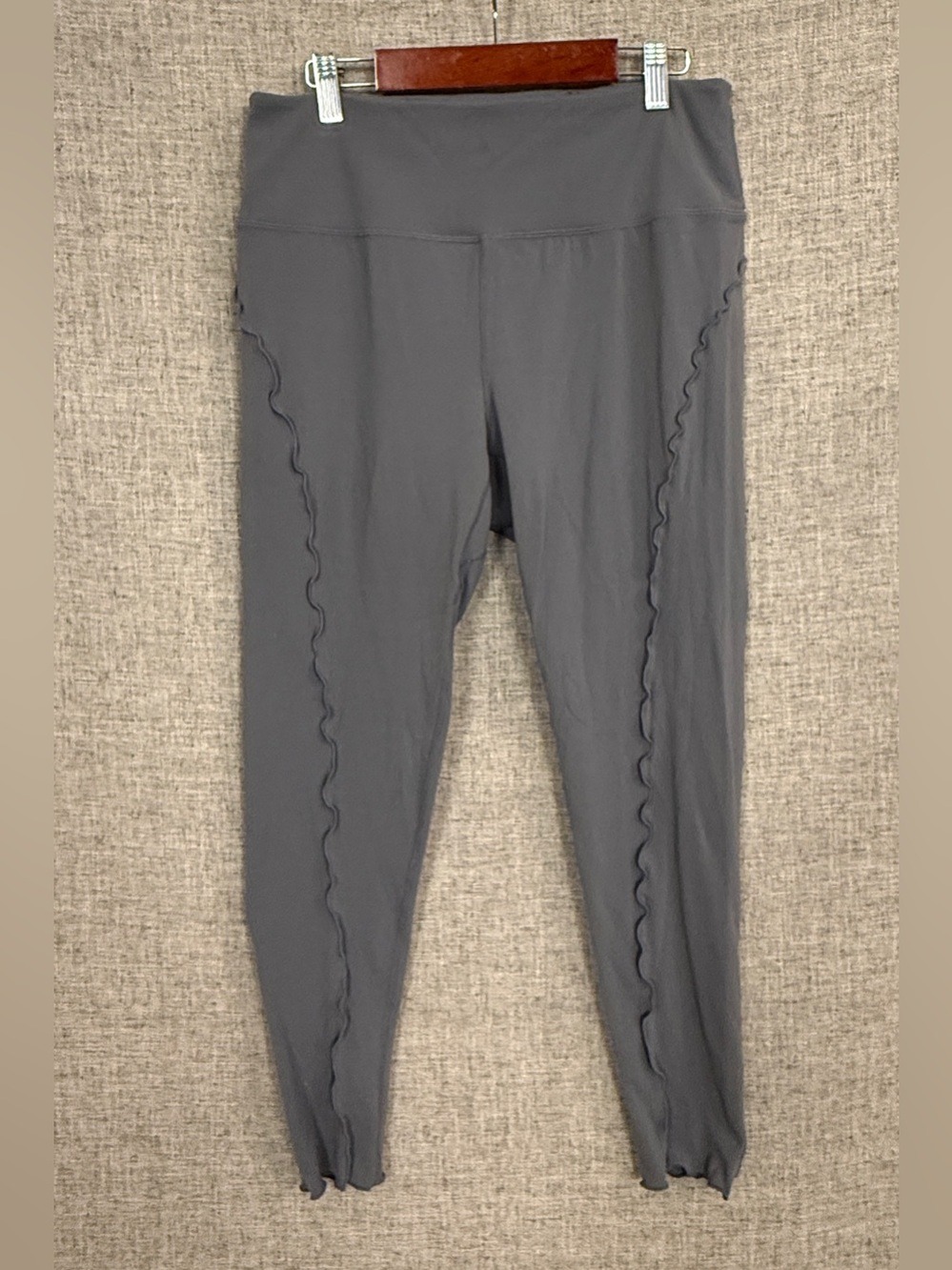 FP Movement by Free People Gray Ruffle-Trim High-Waist Leggings